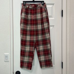 H&M plaid print, baggy trousers